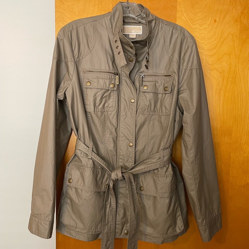 Michael Kors belted utility rain jacket!